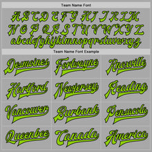 Load image into Gallery viewer, Custom Gray Neon Green-Black Bomber Full-Snap Varsity Letterman Two Tone Jacket