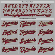 Load image into Gallery viewer, Custom Gray Crimson Black-City Cream Bomber Full-Snap Varsity Letterman Two Tone Jacket