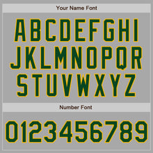 Load image into Gallery viewer, Custom Gray Green-Gold Bomber Full-Snap Varsity Letterman Two Tone Jacket
