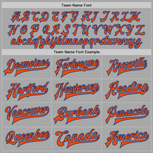 Load image into Gallery viewer, Custom Gray Orange-Royal Bomber Full-Snap Varsity Letterman Two Tone Jacket