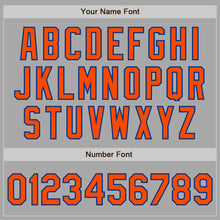 Load image into Gallery viewer, Custom Gray Orange-Royal Bomber Full-Snap Varsity Letterman Two Tone Jacket