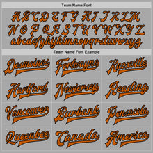 Load image into Gallery viewer, Custom Gray Black-Texas Orange Bomber Full-Snap Varsity Letterman Two Tone Jacket