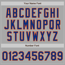 Load image into Gallery viewer, Custom Gray Royal-Orange Bomber Full-Snap Varsity Letterman Two Tone Jacket