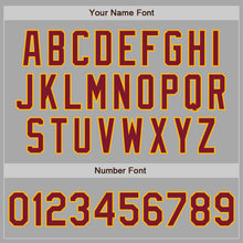 Load image into Gallery viewer, Custom Gray Crimson-Gold Bomber Full-Snap Varsity Letterman Two Tone Jacket