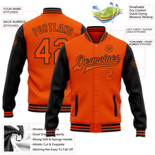 Load image into Gallery viewer, Custom Orange Black Bomber Full-Snap Varsity Letterman Two Tone Jacket