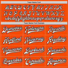 Load image into Gallery viewer, Custom Orange White-Black Bomber Full-Snap Varsity Letterman Two Tone Jacket