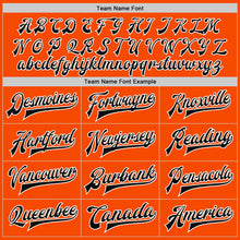 Load image into Gallery viewer, Custom Orange Black-White Bomber Full-Snap Varsity Letterman Two Tone Jacket