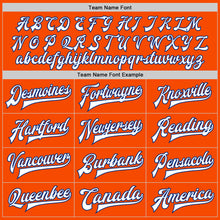 Load image into Gallery viewer, Custom Orange White-Royal Bomber Full-Snap Varsity Letterman Two Tone Jacket