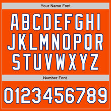 Load image into Gallery viewer, Custom Orange White-Royal Bomber Full-Snap Varsity Letterman Two Tone Jacket