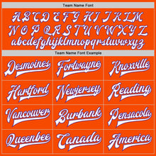 Load image into Gallery viewer, Custom Orange White-Purple Bomber Full-Snap Varsity Letterman Two Tone Jacket