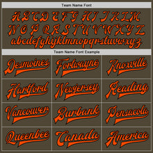 Load image into Gallery viewer, Custom Olive Orange-Black Bomber Full-Snap Varsity Letterman Two Tone Salute To Service Jacket