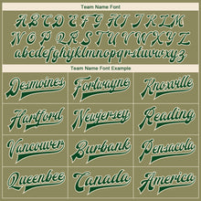 Load image into Gallery viewer, Custom Olive Green-Cream Camo Sleeves 3D Pattern Design Bomber Full-Snap Varsity Letterman Salute To Service Jacket