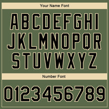 Load image into Gallery viewer, Custom Olive Black-Cream Hawaii Palm Leaves Camo Sleeves 3D Bomber Full-Snap Varsity Letterman Salute To Service Jacket