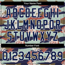 Load image into Gallery viewer, Custom Camo Navy-White Tiger 3D Pattern Design Bomber Full-Snap Varsity Letterman Salute To Service Jacket