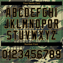 Load image into Gallery viewer, Custom Camo Black-Old Gold Dots And Geometric Figures 3D Pattern Design Bomber Full-Snap Varsity Letterman Salute To Service Jacket