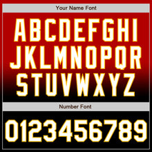 Load image into Gallery viewer, Custom Red White Black-Gold Bomber Full-Snap Varsity Letterman Fade Fashion Jacket