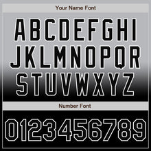 Load image into Gallery viewer, Custom Gray Black-White Bomber Full-Snap Varsity Letterman Fade Fashion Jacket