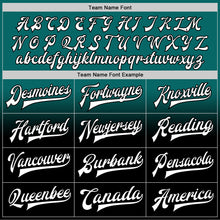 Load image into Gallery viewer, Custom Teal White-Black Bomber Full-Snap Varsity Letterman Fade Fashion Jacket