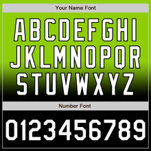 Load image into Gallery viewer, Custom Neon Green White-Black Bomber Full-Snap Varsity Letterman Fade Fashion Jacket