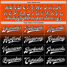 Load image into Gallery viewer, Custom Orange White-Black Bomber Full-Snap Varsity Letterman Fade Fashion Jacket