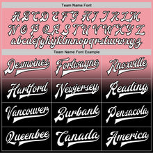 Load image into Gallery viewer, Custom Medium Pink White-Black Bomber Full-Snap Varsity Letterman Fade Fashion Jacket