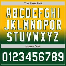 Load image into Gallery viewer, Custom Gold White-Green Bomber Full-Snap Varsity Letterman Fade Fashion Jacket