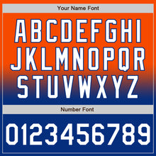 Load image into Gallery viewer, Custom Orange White-Royal Bomber Full-Snap Varsity Letterman Fade Fashion Jacket