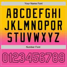 Load image into Gallery viewer, Custom Gold Pink-Black Bomber Full-Snap Varsity Letterman Fade Fashion Jacket