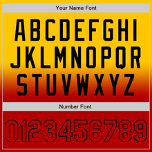 Load image into Gallery viewer, Custom Gold Red-Black Bomber Full-Snap Varsity Letterman Fade Fashion Jacket