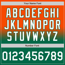 Load image into Gallery viewer, Custom Orange White-Kelly Green Bomber Full-Snap Varsity Letterman Fade Fashion Jacket