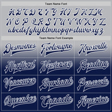 Load image into Gallery viewer, Custom Gray Navy-White Bomber Full-Snap Varsity Letterman Fade Fashion Jacket