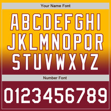 Load image into Gallery viewer, Custom Gold White-Crimson Bomber Full-Snap Varsity Letterman Fade Fashion Jacket