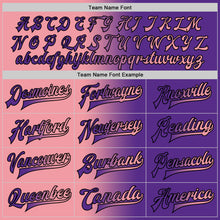 Load image into Gallery viewer, Custom Purple Medium Pink-Black Bomber Full-Snap Varsity Letterman Gradient Fashion Jacket