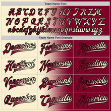 Load image into Gallery viewer, Custom Maroon Cream-Black Bomber Full-Snap Varsity Letterman Gradient Fashion Jacket
