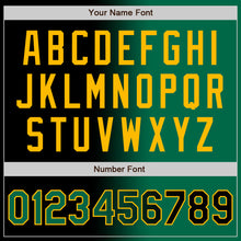 Load image into Gallery viewer, Custom Black Kelly Green-Gold Bomber Full-Snap Varsity Letterman Gradient Fashion Jacket