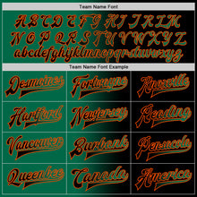 Load image into Gallery viewer, Custom Black Kelly Green-Orange Bomber Full-Snap Varsity Letterman Gradient Fashion Jacket