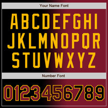 Load image into Gallery viewer, Custom Black Crimson-Gold Bomber Full-Snap Varsity Letterman Gradient Fashion Jacket