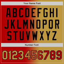 Load image into Gallery viewer, Custom Red Old Gold-Black Bomber Full-Snap Varsity Letterman Gradient Fashion Jacket
