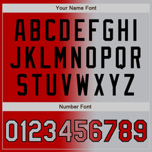 Load image into Gallery viewer, Custom Red Gray-Black Bomber Full-Snap Varsity Letterman Gradient Fashion Jacket