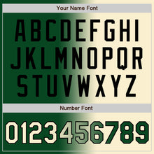 Load image into Gallery viewer, Custom Green Cream-Black Bomber Full-Snap Varsity Letterman Gradient Fashion Jacket