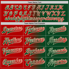 Load image into Gallery viewer, Custom Green Red-Cream Bomber Full-Snap Varsity Letterman Gradient Fashion Jacket