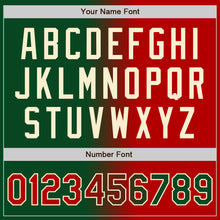 Load image into Gallery viewer, Custom Green Red-Cream Bomber Full-Snap Varsity Letterman Gradient Fashion Jacket