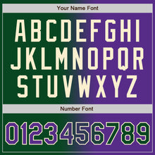 Load image into Gallery viewer, Custom Green Purple-Cream Bomber Full-Snap Varsity Letterman Gradient Fashion Jacket