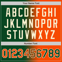 Load image into Gallery viewer, Custom Green Orange-Cream Bomber Full-Snap Varsity Letterman Gradient Fashion Jacket