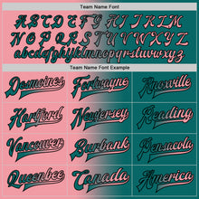 Load image into Gallery viewer, Custom Teal Medium Pink-Black Bomber Full-Snap Varsity Letterman Gradient Fashion Jacket