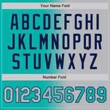 Load image into Gallery viewer, Custom Aqua Gray-Navy Bomber Full-Snap Varsity Letterman Gradient Fashion Jacket