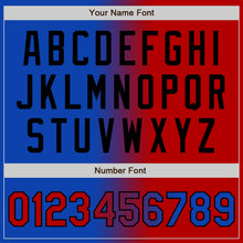 Load image into Gallery viewer, Custom Thunder Blue Red-Black Bomber Full-Snap Varsity Letterman Gradient Fashion Jacket