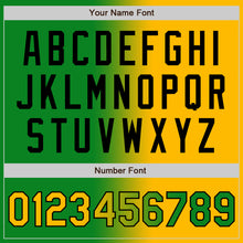 Load image into Gallery viewer, Custom Grass Green Gold-Black Bomber Full-Snap Varsity Letterman Gradient Fashion Jacket