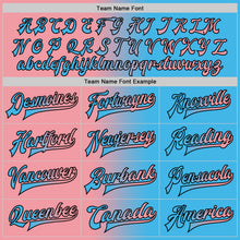 Load image into Gallery viewer, Custom Sky Blue Medium Pink-Black Bomber Full-Snap Varsity Letterman Gradient Fashion Jacket