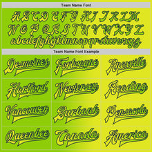 Load image into Gallery viewer, Custom Neon Yellow Neon Green-Navy Bomber Full-Snap Varsity Letterman Gradient Fashion Jacket